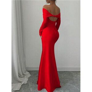 NEW - Elegant Tight Fit Long Sleeve Cinched Waist Double Layer